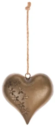 Srdce kovové 20cm medené