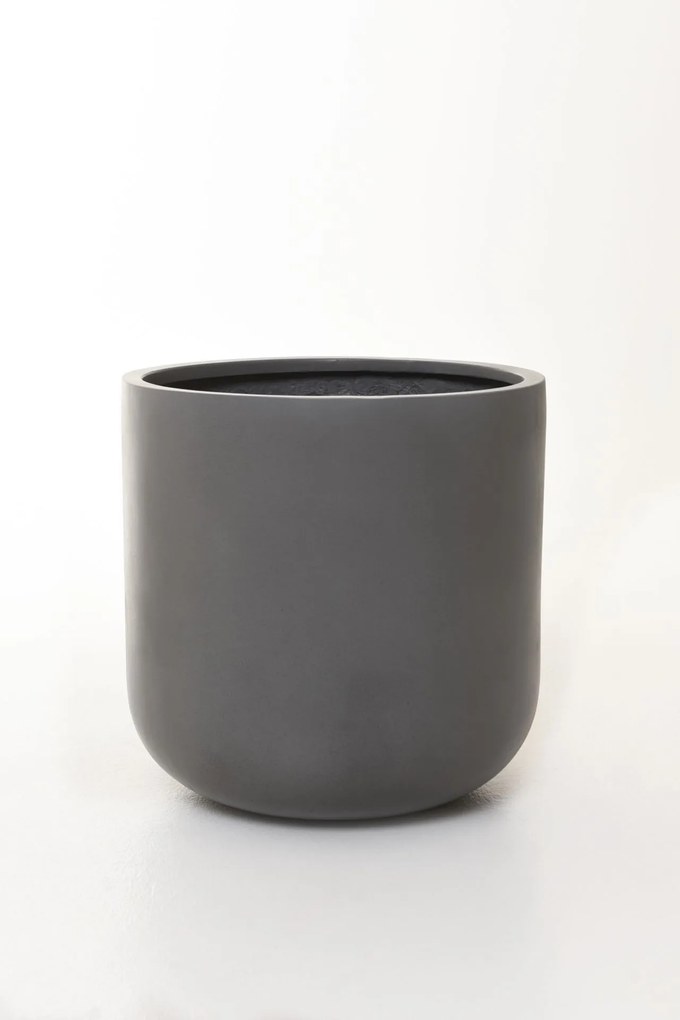 Kvetináč CHICO, sklolaminát, priemer 40 cm, beton design sivý
