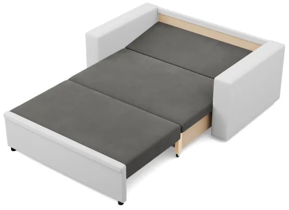 Dvojmiestna pohovka LUNA rozkladacia, popolová / biela