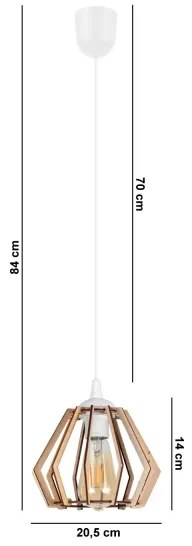 Luster na lanku BERGO 1xE27/60W/230V biela