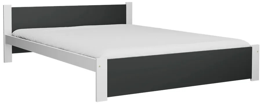 Posteľ IKAROS 120 x 200 cm, antracit/biela Rošt: S lamelovým roštom, Matrac: Matrac SOMMERA 18 cm