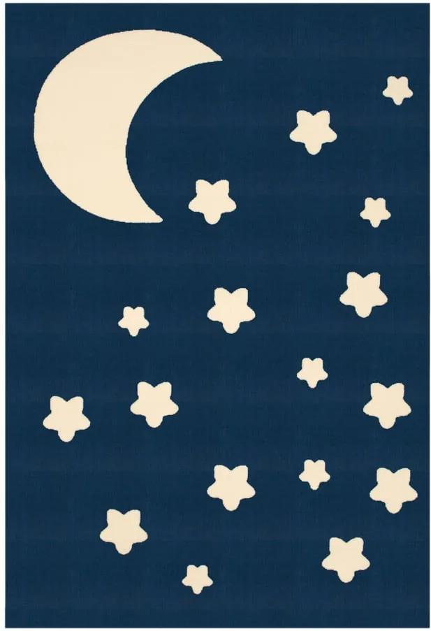 Detský tmavomodrý koberec Zala Living Night Sky, 140 × 200 cm