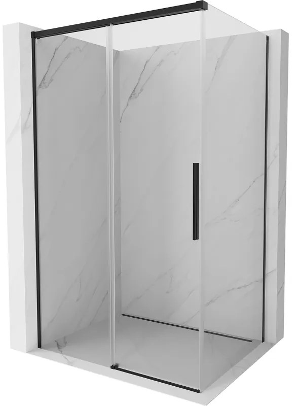 Mexen Rox, posuvný sprchový kút 130 x 110 cm, číre sklo, čierny profil, 8C2-130-110-70-00