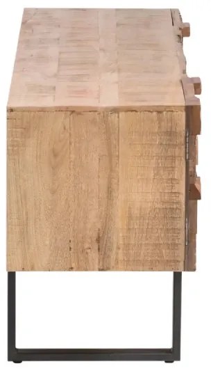 furniture-nabytek.cz - Masívny TV stolík Grónsko z mangového dreva, lakovaný, hnedý – 180×45×65 cm