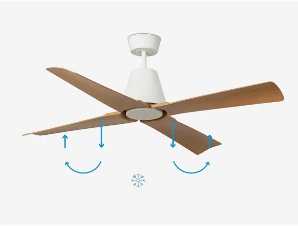 FARO 34105 - Stropný ventilátor TYPHOON M hnedá/biela pr. 130 cm IP44 + DO