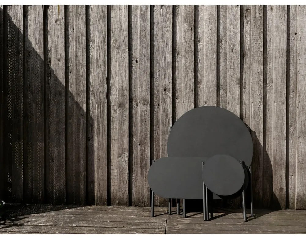 Čierny kovový okrúhly jedálenský stôl ø 70 cm Disc – Zone