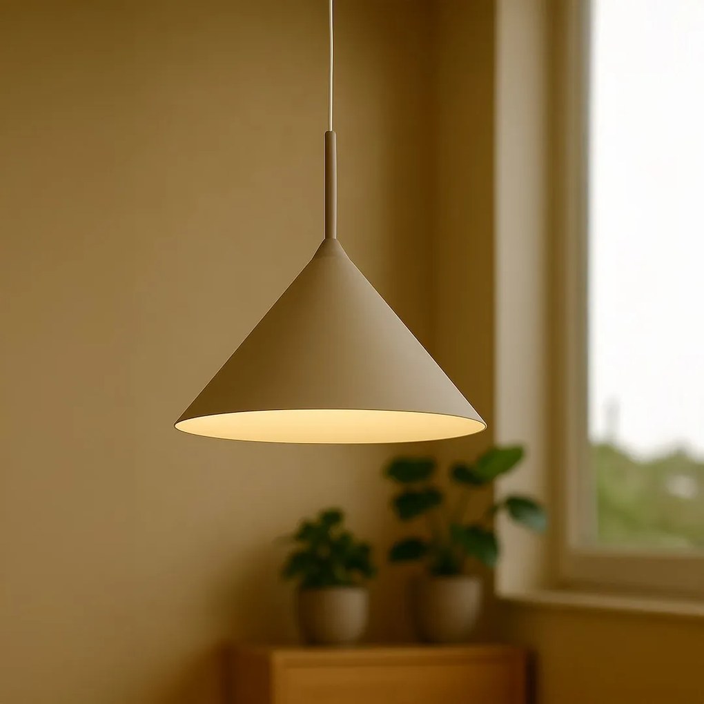 Závesné svietidlo Capital, 1x tmavobéžové kovové tienidlo, (fi 46cm), be