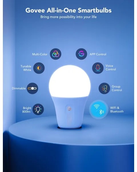 Govee - LED RGBWW Stmievateľná žiarovka Smart E27/12W/230V 2700-6500K Wi-Fi