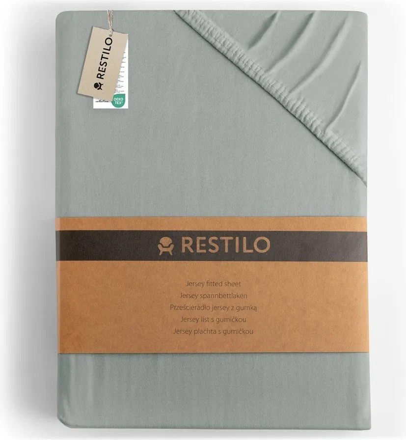 Svetlosivá napínacia plachta jersey 200x200 cm Amber – Restilo