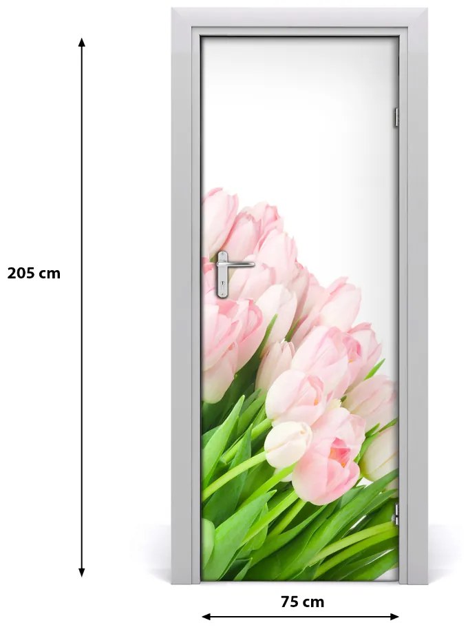 Fototapeta na dvere ružové tulipány 75x205 cm