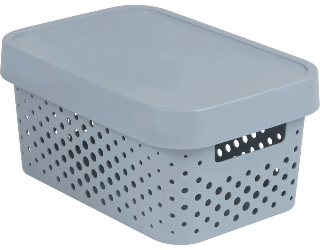 Curver Úložný box INFINITY 4,5l s vekom šedý dierovaný