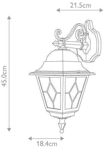 Elstead NR2-BLK - Vonkajšie nástenné svietidlo NORFOLK 1xE27/100W/230V IP43