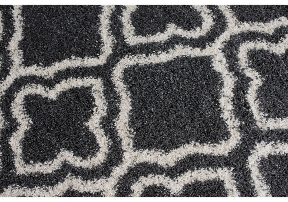 Kusový koberec Shaggy vlas 50 mm dymový 4   80X150 80x150cm