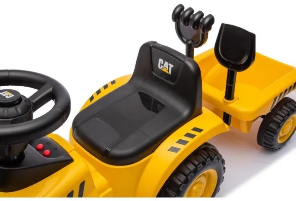 Odrážadlo traktor CAT 2xAA žltá/čierna
