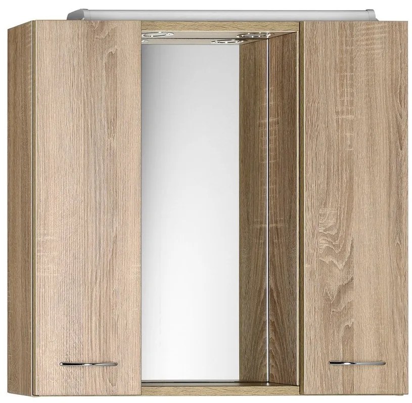 Aqualine, ZOJA/KERAMIA FRESH galérka s LED osvetlením 70x60x14cm, dub platin, 45029