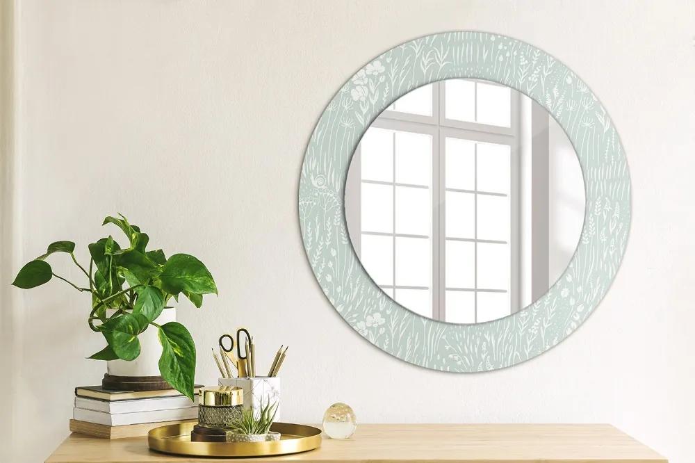 Okrúhle dekoračné zrkadlo s motívom Ručne -drawnové zloženie fi 50 cm