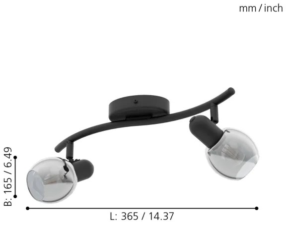 Eglo 98625 - Bodové svietidlo POLLICA 2xE14/28W/230V