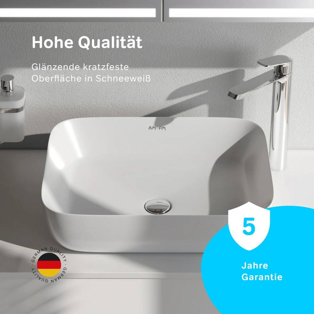 Pultové umývadlo 51 AM.PM Func MFAWCC10510WG biele lesklé