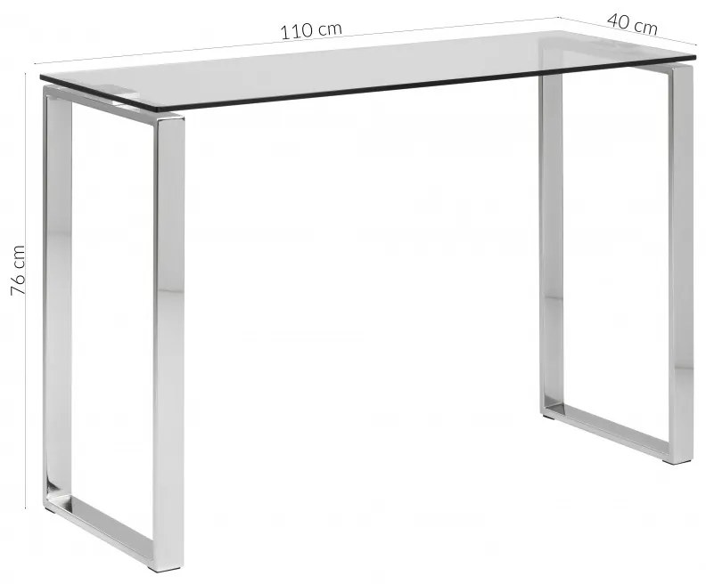 Konzolový stôl Katia strieborný