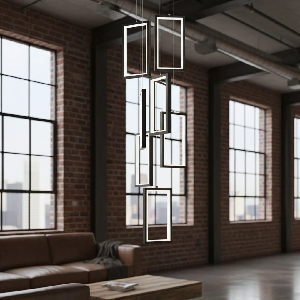 Toolight Toolight, LED závesné svietidlo 18W, 3000K, 1500lm, LHJ089-7CP, čierna, OSW-50064