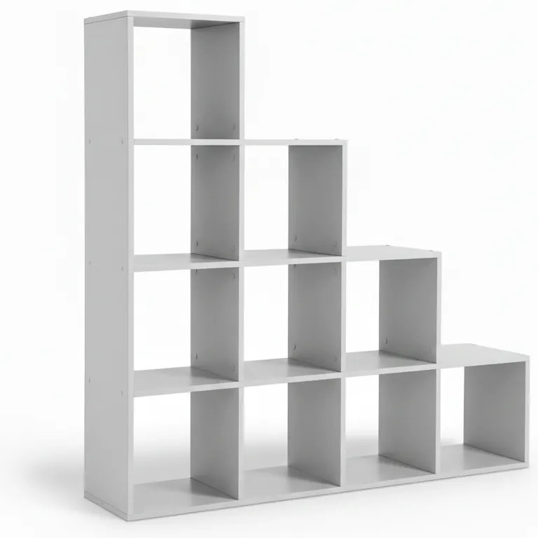 Úložná polica, regál KALLA, 129,5x29x129,5cm, biela Vasagle