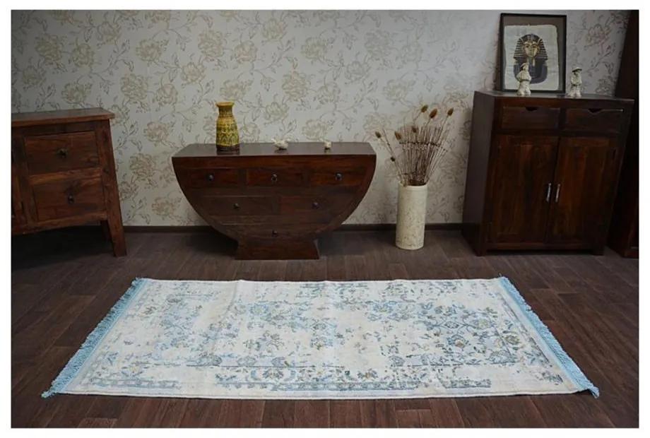 Luxusný kusový koberec akryl Frenk modrý 100x300cm