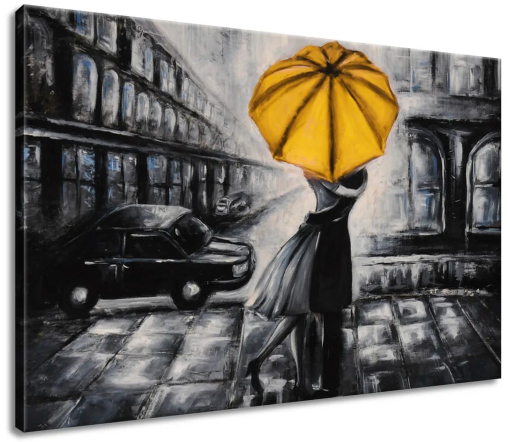 Gario Obraz na plátne Žltý bozk v daždi Rozmery: 90 x 60 cm