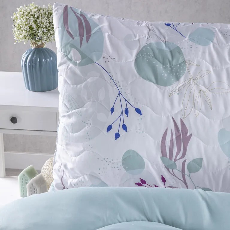Sada prikrývky a vankúša s potlačou WINTER BLOOM