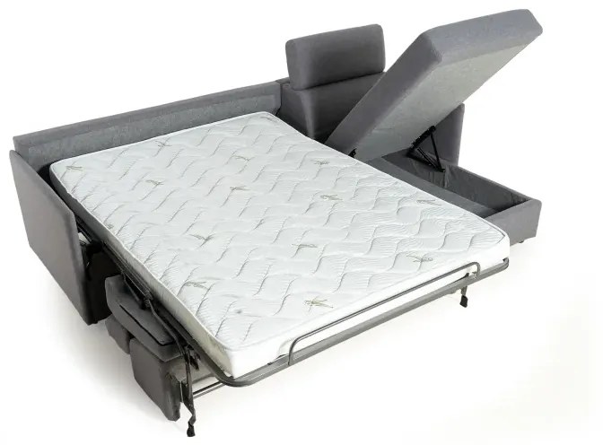 Rohová rozkladacia sedacia súprava na každodenné spanie TAVOLA MINI, tm. modrá (penelope 27)