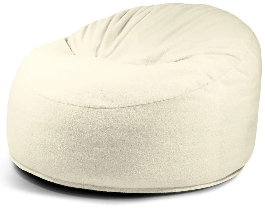 Krémový sedací vak z textílie buklé Om 110 – SLOWDOWN