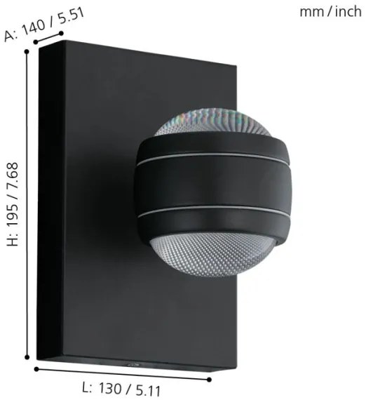 Eglo 94848 - LED Vonkajšie svietidlo SESIMBA 2xLED/3,7W/230V IP44