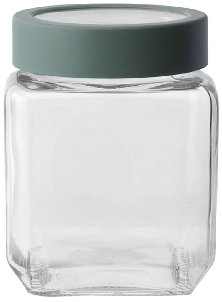 Altom Sklenená hranatá dóza s víkem 500 ml, zelená, 500 ml