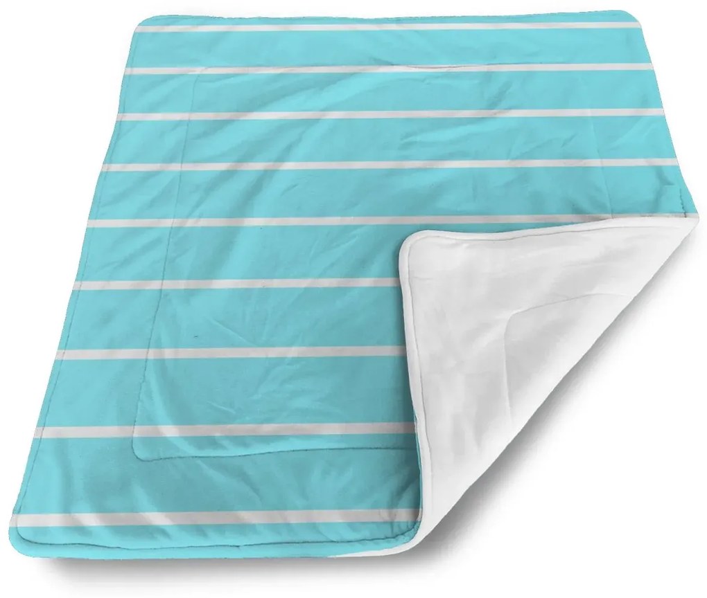 Sablio Deka pre bábätko Biele pruhy na modrej - 80x100 cm