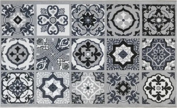 Protišmykový behúň Patchwork - sivý