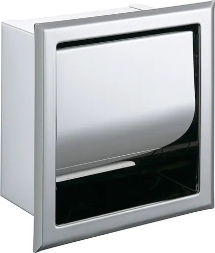 Bemeta Design Držiak toaletného papiera, vstavaný, s krytom, nerez, brús - 104112125