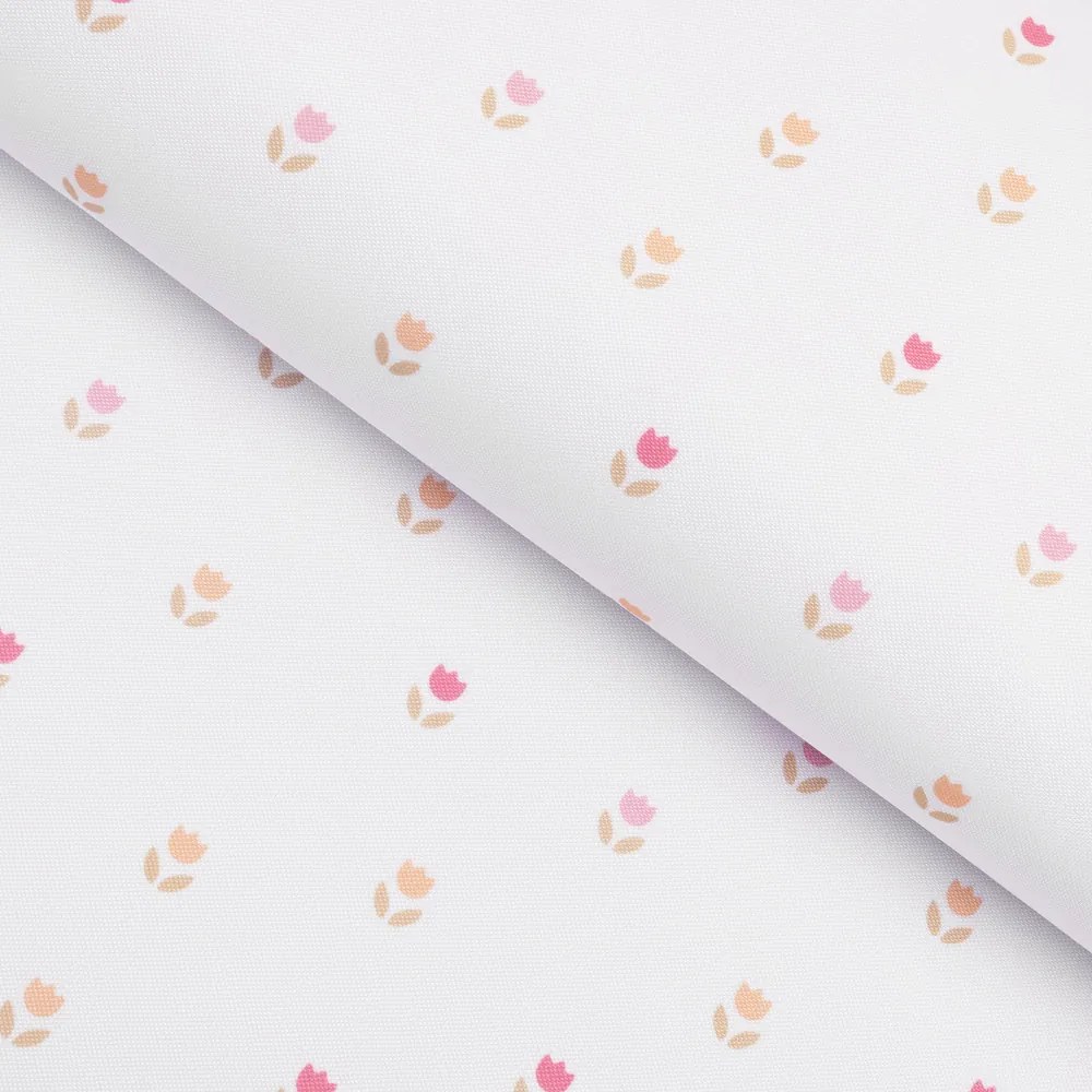Biante Teflónový štvorcový obrus TF-115 Farebné tulipániky na bielom 100x100 cm