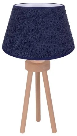 Duolla - Stolná lampa BOUCLE 1xE27/15W/230V pr. 28 cm modrá/drevo