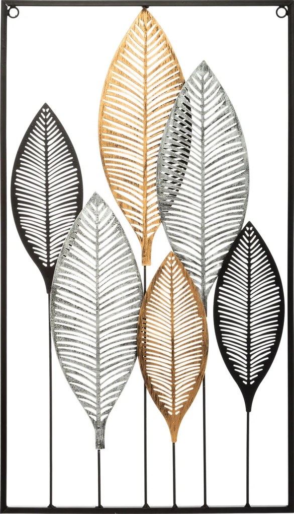 Kovová dekorácia na stenu Leafs 37x65 cm