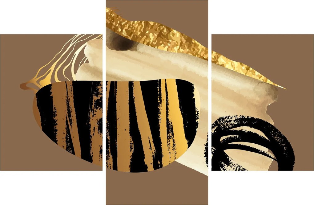 Obraz - Abstrakcia golden brown N⁰2 (90x60 cm)