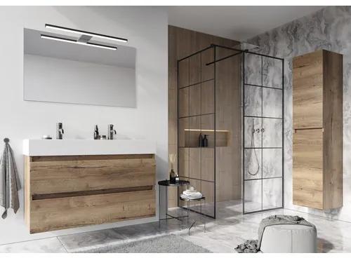 Kúpeľňová zostava Maxx XL 80 cm s keramickým umývadlom a zrkadlovou skrinkou dub sivý