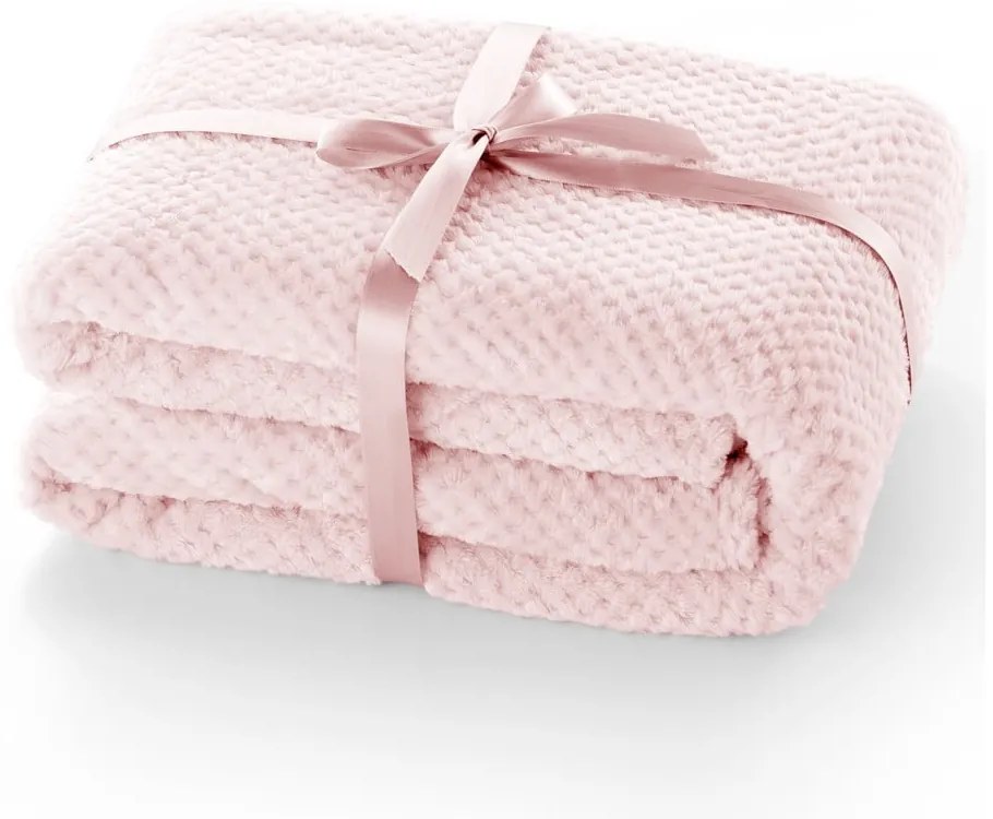 Púdrovoružová deka z mikrovlákna DecoKing Henry, 70 x 150 cm
