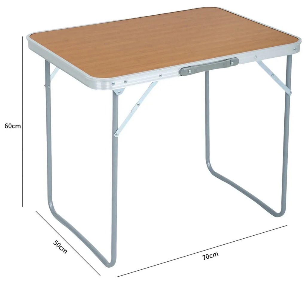 Kempingový stolík ARES 70x50 cm hnedý