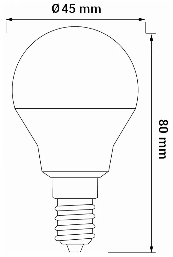 LED žiarovka E14 5W G45