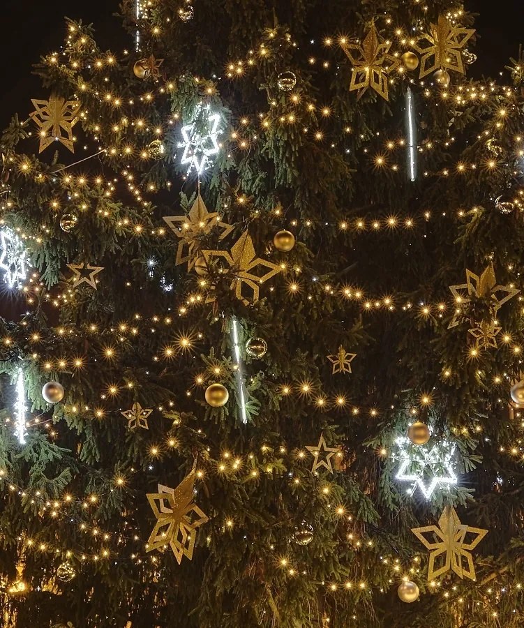 DECOLED Zlatá hviezda, 3D, 15 cm