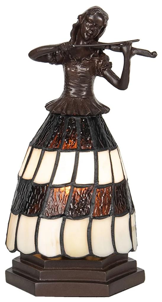 Stolná Tiffany lampa Violoniste - 13 * 13 * 26 cm E14 / max 1 * 25W