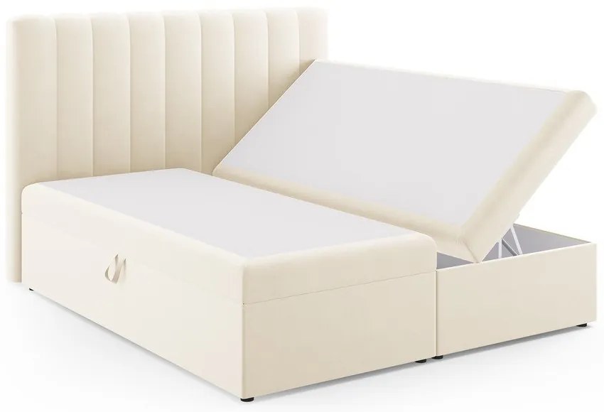 Béžová boxspring posteľ s úložným priestorom 180x200 cm Gina – Milo Casa