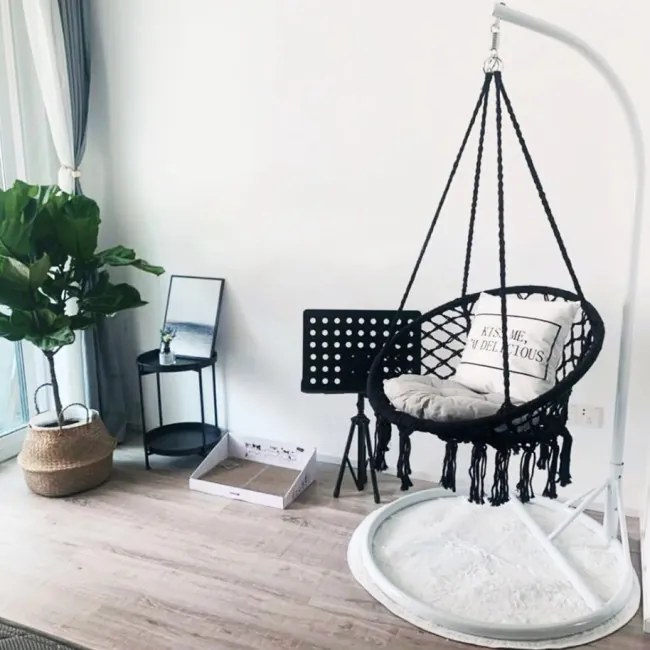 Závesné kreslo BOHO 490129A čierne