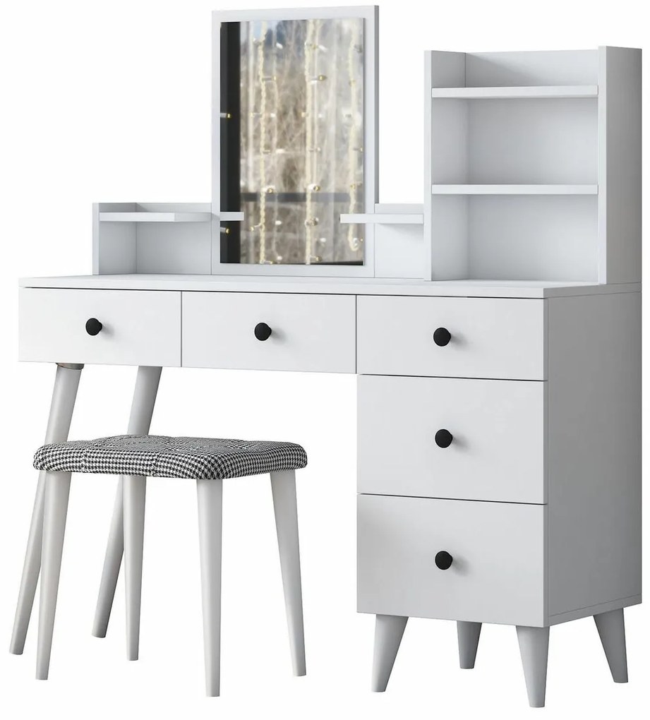 Kozmetický stolík Bela White so stoličkou