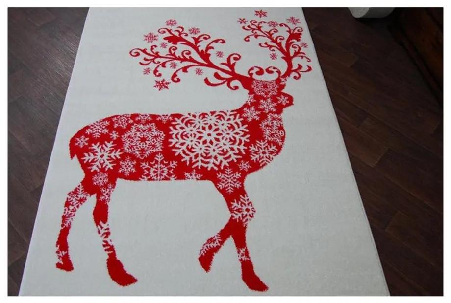 Kusový koberec Vianočný sob krémový 80x150cm