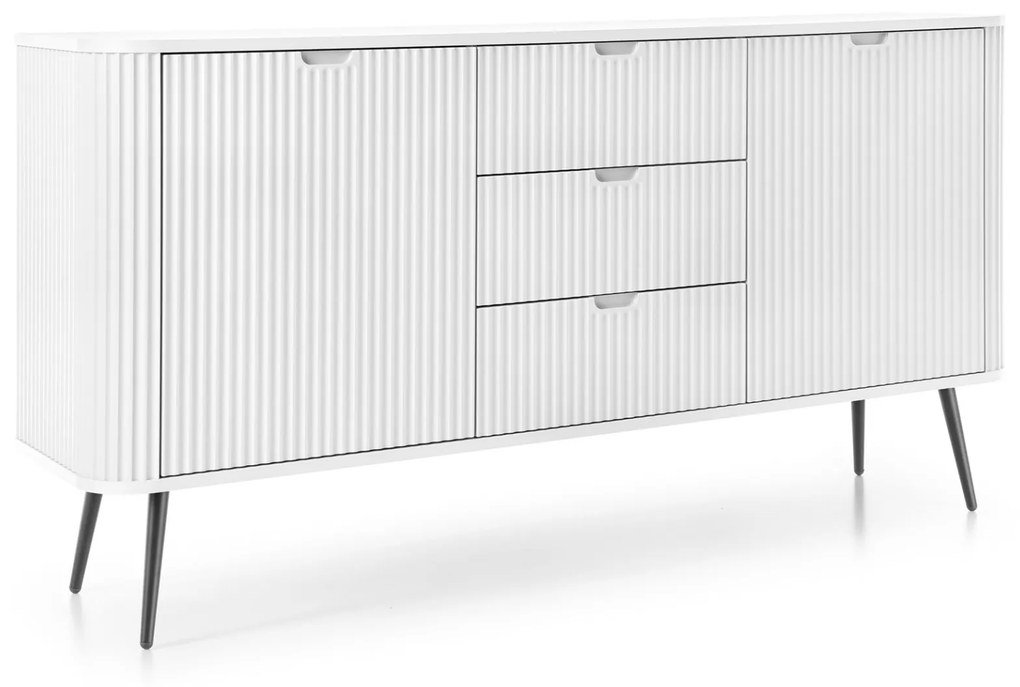 Komoda Zova 168 cm biela/čierna